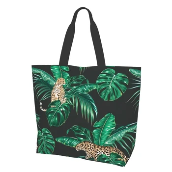 Сумка-тоут Леопардовая с тропической Пальмой, дорожная сумка через плечо, сумочка для занятий йогой, тренажерный зал, Пляжные путешествия