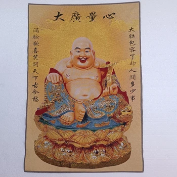 Танка-Тантрическая вышивка, Будда Майтрейя, Домашняя религиозная декоративная роспись Большого Живота Будды, благоприятное украшение