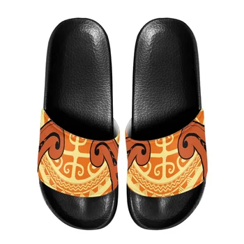 Татуировка с тотемом полинезийского племени Самоа, принты Самоа, Мужские тапочки, Нескользящие горки для ванной, Женская домашняя повседневная обувь, Летний пляж