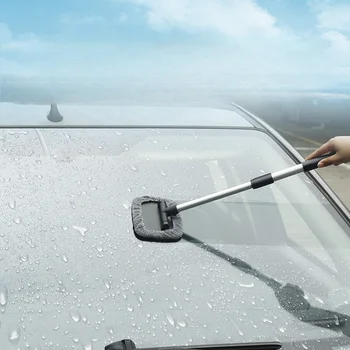 Телескопическая щетка для чистки автомобиля с алюминиевым стержнем и губчатой щеточной головкой