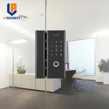 Умный бесключевой дверной замок с отпечатками пальцев, биометрический замок с паролем IC-карты для домашнего офиса, бескаркасная стеклянная дверь для контроля доступа
