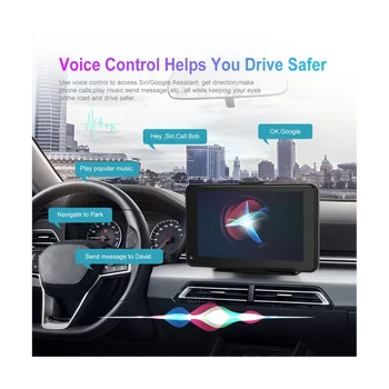 Универсальное 7-дюймовое автомобильное радио, мультимедийный видеоплеер, беспроводной Carplay и Android с автоматическим сенсорным экраном, зеркальная связь Bluetooth