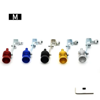 Универсальный автомобильный Автоматический турбо Звуковой свисток, глушитель выхлопной трубы, автомобильный стайлинг в 5 цветах, серебристом, черном, красном, золотом, синем, Размер M