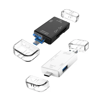 Устройство чтения карт 6 в 1 OTG USB 3.0 USB-C для защищенного цифрового/TF мобильного телефона и компьютера