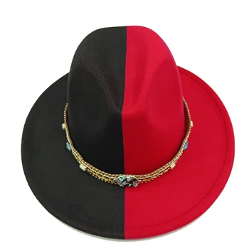 Фетровая шляпа с пайетками, аксессуары из камня, джазовая шляпа с поясом, мягкая фетровая шляпа, классическая мужская и женская синяя джазовая шляпа шляпаженская