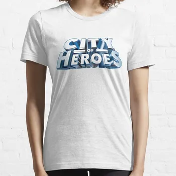 Футболка City of Heroes, футболка с коротким рукавом, женское платье-футболка, большие размеры, сексуальные женские топы, женские топы