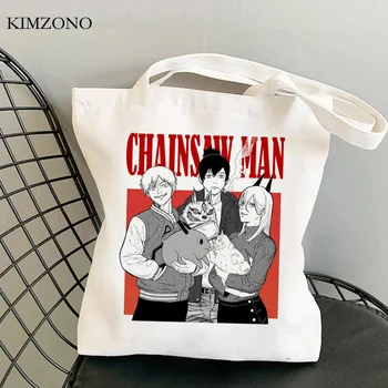 Хозяйственная сумка Chainsaw Man, сумка для покупок, bolsa eco shopper bag, сумка-тоут, складная многоразовая bolsa compra cabas