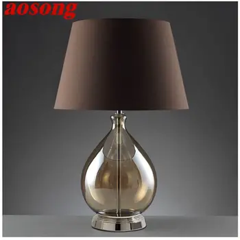 Черная настольная лампа AOSONG в постмодернистском стиле, креативное светодиодное декоративное настольное освещение для дома, прикроватной тумбочки
