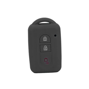 Чехол для автомобильных ключей, аксессуар, чехол подходит для Nissan Qashqai, брелок, практичный дистанционный ключ, силикон, 3 кнопки, черный, высокое качество