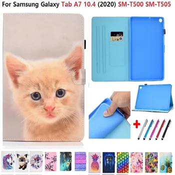 Чехол из искусственной кожи для Samsung Galaxy Tab A7 10.4 2020 SM-T505 SM-T500 T500 Чехол-книжка Откидная крышка планшета tab a7 Case Funda Coque