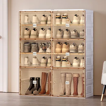 Шкаф для хранения, стойка для обуви, стойка для гостиной, компактный шкаф для обуви, Современная высокая пластиковая мебель Scarpiera для дома WSW35XP