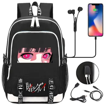 Школьные сумки аниме Какегуруи для подростков, рюкзак для ноутбука с USB-зарядкой, женская Мужская сумка для студенческих книг, дорожные сумки Mochila
