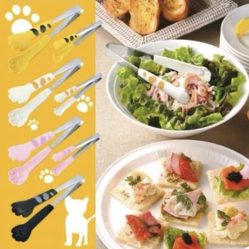 Щипцы для подачи салата, барбекю, посуда с ручкой из нержавеющей стали, креативная форма руки, кухонные инструменты для приготовления пищи, Мини-силиконовый зажим для еды