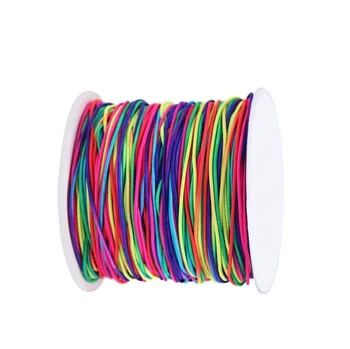 Эластичный шнур, 1 мм цветной бисерный шнур Эластичная радужная эластичная нить для изготовления ювелирных изделий, ожерелий, бисероплетения и поделок