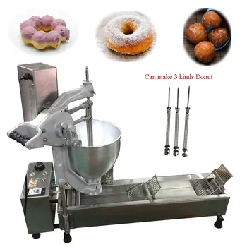 Электрическая однорядная автоматическая машина для приготовления пончиков, фритюрница, машина для приготовления пончиков с круглыми формами в виде цветочных шариков, машина для приготовления пончиков