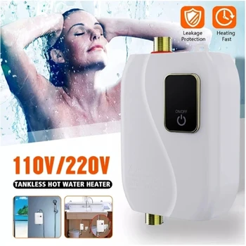 Электрический водонагреватель 110 В /220 В, ванная комната, кухня, настенный водонагреватель мгновенного нагрева, 3-секундный горячий душ, ЖК-дисплей температуры