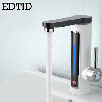 Электрический кран EDTID Мгновенный нагреватель горячей Воды Светодиодный дисплей температуры Кран быстрого нагрева Без бака Кран Для душа Ванная Комната Кухня