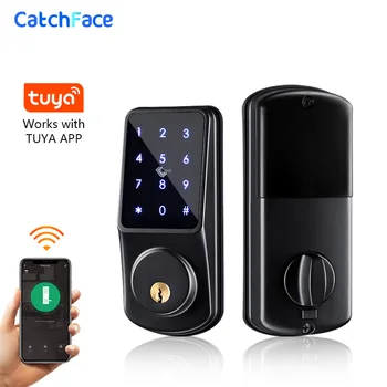 Электронный дверной замок Tuya APP, Wi-Fi, Дверной замок без ключа с цифровой картой App IC, Механический ключ, Врезной замок для дома