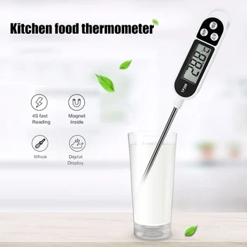 Электронный пищевой термометр TP300 с ЖК-дисплеем Кухонный термометр Цифровой инструмент для измерения температуры мяса/приготовления пищи/барбекю/молока