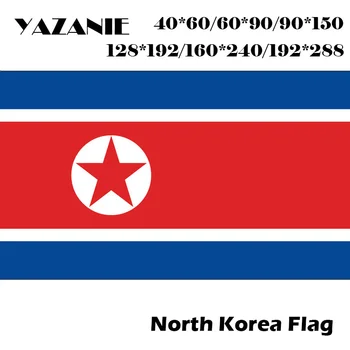 ЯЗАНИ 60*90 см/90*150 см/120 * 180 см/160 *240 см Северная Корея Пользовательские Флаги Тканевые Баннеры Вечерние Украшения Дома Национальный Флаг Страны