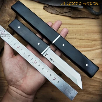 Японский тактический нож, ножи с фиксированным лезвием, эбонитовая ручка, деревянные ножны, острый походный охотничий нож серии tool samurai style
