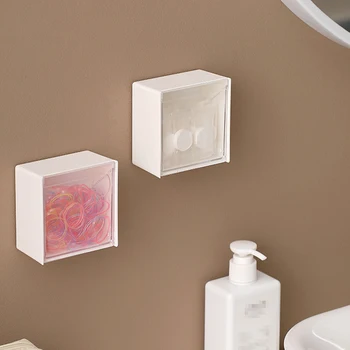 Ящик для хранения гигиенических салфеток для ванной комнаты, Настенный пылезащитный держатель для хранения, Органайзер для хранения косметического хлопка